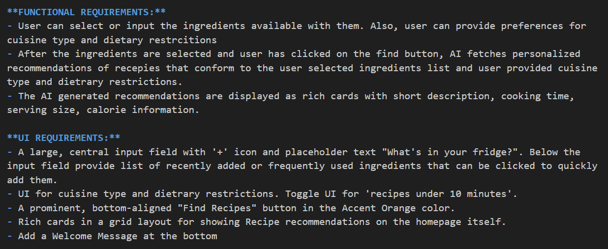 Explaining requirements to coding agent