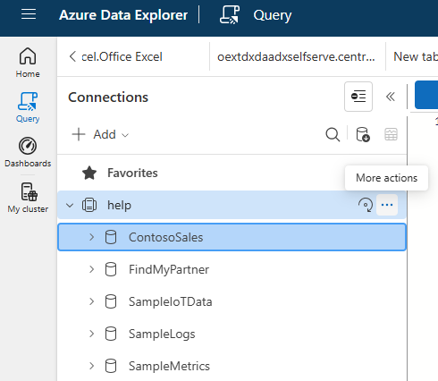 More actions next to cluster